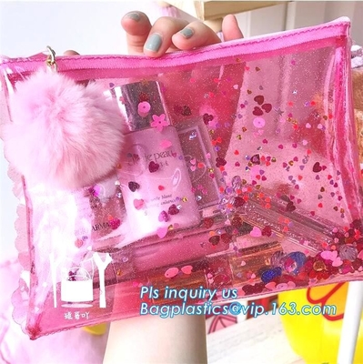 El bolso cosmético de la cremallera/compone/artículo de tocador/Washbag, poliéster compone el bolso cosmético del viaje del bolso del lavado con la cremallera de dos resbaladores