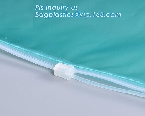 bolso del resbalador para el bolso de empaquetado del vinilo de la cremallera del resbalador de la ropa interior para la ropa, tamaño claro A4 del bolso del resbalador del pvc del cierre de la cremallera apagado