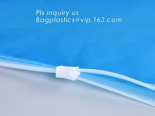 bolso del resbalador para el bolso de empaquetado del vinilo de la cremallera del resbalador de la ropa interior para la ropa, tamaño claro A4 del bolso del resbalador del pvc del cierre de la cremallera apagado