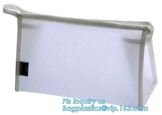 Organizador Mesh Cosmetic Bag Makeup Pouch, bolso cosmético del tamaño del monedero, Mak diario del maquillaje de los accesorios del viaje de la tela neta del bolsillo