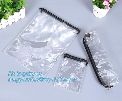 bolso de la cremallera del resbalador/bolso que embala plástico de la cerradura transparente de la cremallera para el fichero, ropa, bufanda, bolso plástico reconectable de la cremallera del resbalador