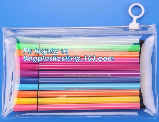 Bolso profesional de la cremallera del pvc del bolso del resbalador del vinilo de la cremallera de la tela, la bolsa de plástico para empaquetar, bolso de la cremallera del resbalador del embalaje de la cremallera