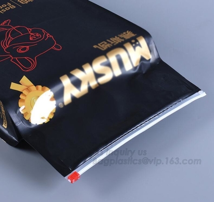 Bolso lateral impreso de encargo de la comida de perro casero de la cremallera del resbalador de la hoja del guesset, resbalador plástico de empaquetado Biscu del papel de aluminio del animal doméstico de la cremallera