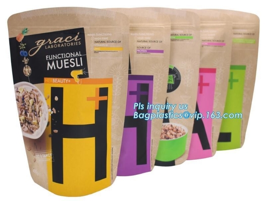 la bolsa de plástico de la cremallera del acondicionamiento de los alimentos de perro casero del escudete del lado del papel de aluminio, bolsa de papel del acondicionamiento de los alimentos de perro casero, bolsos del alimento para animales