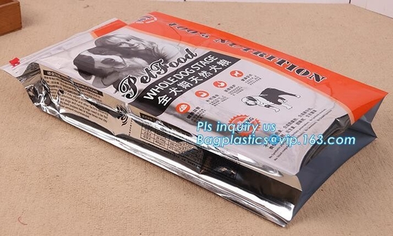 Bolso del alimento para animales del bolso 10kg del sello del patio de la cremallera del resbalador, Tin Tie Flat Bottom Coffee Bean Bag/sello lateral del patio del escudete del papel de aluminio