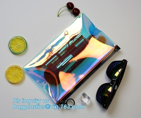 Bolsos plásticos reconectables del almacenamiento de la cremallera del resbalador del PVC del PE, bolso claro del lápiz del pvc de la cremallera plástica del resbalador del multicolor, cremallera del pvc