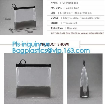 la bolsa de plástico helada mate del bolso de la cremallera del resbalador del PVC con el bolso del resbalador de la cerradura de la cremallera de la cremallera/pvc/la cremallera que se puede volver a sellar del resbalador del pvc