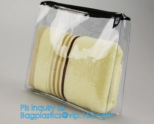 El bolso promocional del artículo de tocador del PVC con la cremallera y el resbalador, bolso del embalaje de la ropa interior, cremallera del hockey shinny, la impresión mate del resbalador modifica para requisitos particulares