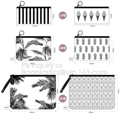bolso del lápiz de la escuela/bolso de los efectos de escritorio de la impresión/bolso plástico del lápiz del resbalador de la cremallera, bolsa de encargo del pvc del resbalador del proveedor del oro con z