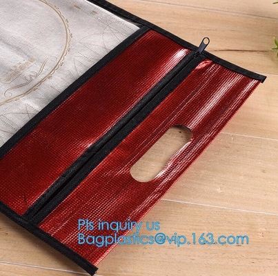 el bolso del vinilo del PVC del traje de baño con la cremallera del resbalador, cremallera helada del pvc envuelve la bolsa del almacenamiento del documento, cremallera del resbalador del PVC de la moda