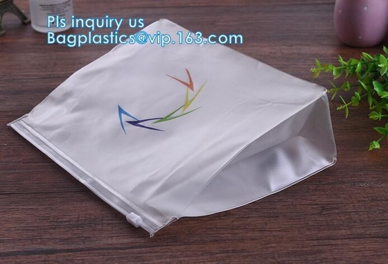 Bolso profesional de la cremallera del pvc del bolso del resbalador del vinilo de la cremallera de la tela, ropa que empaqueta el bolso de la cremallera del resbalador del pvc, bolso de la cremallera del resbalador