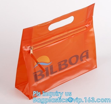 bolso plástico de la cremallera de la malla del pvc a3/a4/a5 del vinilo, la bolsa de plástico plana de la cremallera respetuosa del medio ambiente del resbalador para el documento o traje de baño, zi
