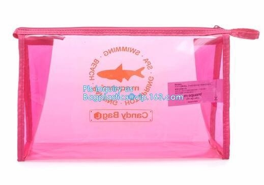 bolso plástico de la cremallera de la malla del pvc a3/a4/a5 del vinilo, la bolsa de plástico plana de la cremallera respetuosa del medio ambiente del resbalador para el documento o traje de baño, zi