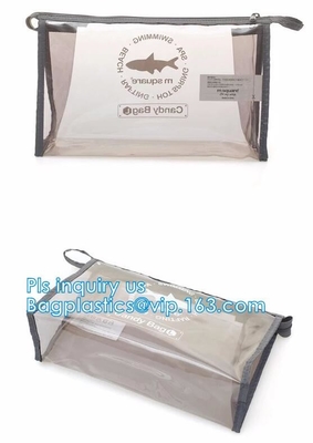 bolso plástico de la cremallera de la malla del pvc a3/a4/a5 del vinilo, la bolsa de plástico plana de la cremallera respetuosa del medio ambiente del resbalador para el documento o traje de baño, zi