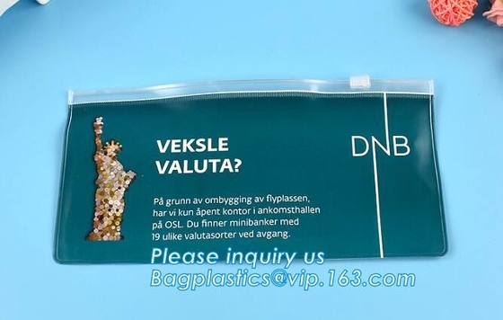 bolso de empaquetado personalizado del pvc de la cremallera del resbalador del paño del pvc, bolso de lazo cosmético del bolso del artículo de tocador del bolso Tote Bag Gift Packing B