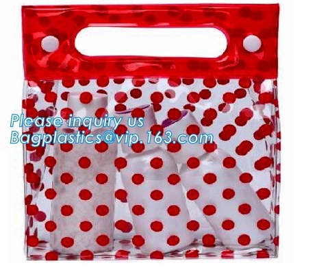 el uso del viaje heló el bolso cosmético de la cremallera del pvc con el logotipo, resbalador de la cremallera pipping los bolsos cosméticos de la promoción de la muestra de la mano, PVC claro