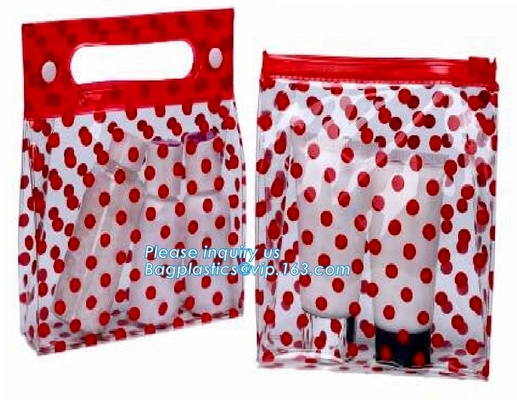 el uso del viaje heló el bolso cosmético de la cremallera del pvc con el logotipo, resbalador de la cremallera pipping los bolsos cosméticos de la promoción de la muestra de la mano, PVC claro