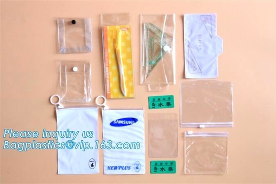 Bolso claro del PVC del vinilo del teléfono móvil del resbalador k, la bolsa de plástico helada mate del bolso de la cremallera del resbalador del PVC con la cremallera, que se puede volver a sellar