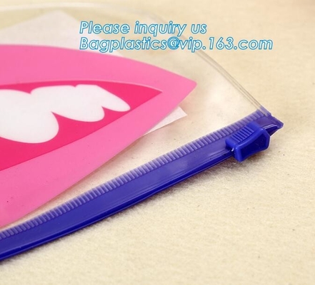 Calidad de la bolsa del Pvc buena con el bolso del embalaje de la cremallera, la bolsa de plástico helada mate del bolso de la cremallera del resbalador del PVC con la cremallera l de la cremallera/pvc