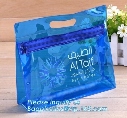 Calidad de la bolsa del Pvc buena con el bolso del embalaje de la cremallera, la bolsa de plástico helada mate del bolso de la cremallera del resbalador del PVC con la cremallera l de la cremallera/pvc