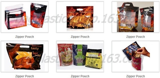 El envasado de alimentos de encargo del bolso del envasado de alimentos del paquete de la comida del pollo asado del Kraft-Papel-Carne-Pollo-bolso, tienda de delicatessen caliente empaqueta el soporte del pollo