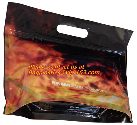 Bolsa inferior plana de la cremallera del plástico transparente para los bolsos de la comida del embalaje del bocado para el arroz que empaqueta, soporte reutilizable encima de los bolsos de la comida, polivinílicos