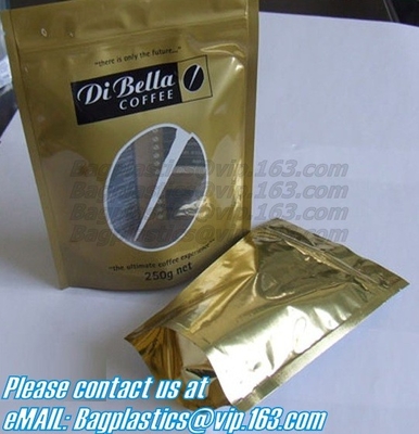 Los bolsos laterales del escudete, patio sellaron los bolsos, galleta que empaquetaba, paquete del té, paquete del café, papel de aluminio de empaquetado del aceite k empaquetan W