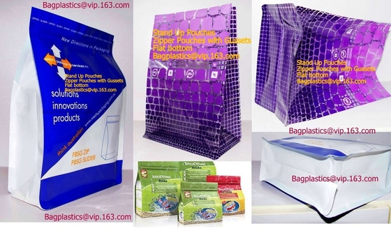 Los bolsos laterales del escudete, patio sellaron los bolsos, galleta que empaquetaba, paquete del té, paquete del café, papel de aluminio de empaquetado del aceite k empaquetan W