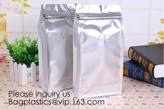 Packagin de encargo de aislamiento octagonal del café k del bolso autosuficiente del papel de aluminio del papel de Kraft de la válvula de aire del puf de café