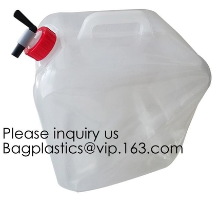 Bolso plegable plegable portátil al aire libre del almacenamiento del agua potable del cubo de agua de 5 Gallon/20L que camina que acampa, bagease, bagpa