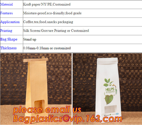 Bolso que se puede volver a sellar impreso logotipo barato de la cremallera del papel del kfraft de los bocados de la comida de la cerradura de la cremallera con la ventana, la cerradura que se puede volver a sellar de la cremallera y el sellado caliente