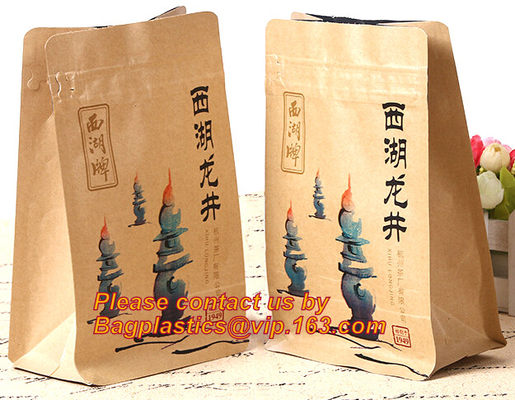 El empaquetado del coco de la bolsa de papel de Kraft de la hoja empaqueta Doypack con la ventana clara, bolso del acondicionamiento de los alimentos de 500g 1kg 16oz k modifica para requisitos particulares
