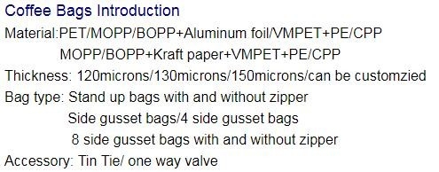 Válvula inferior inferior plana de impresión de encargo de Bean Snack Packaging Bag With del café del cuadrado al por mayor del bolso de la bolsa del papel de aluminio