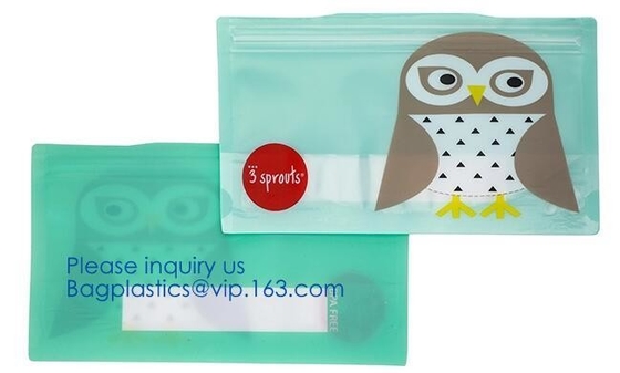 Bolso reutilizable portátil biodegradable del almacenamiento del bocado mantener la comida congelador reutilizable de la cerradura del sello de la cremallera del grado fresco, respetuoso del medio ambiente del FDA