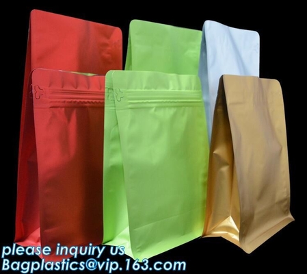 La cremallera metalizada del acondicionamiento de los alimentos del papel de aluminio que laminaba que se colocaba encima del bolso de la bolsa, hoja alineó el soporte encima del bolso de café de 250 g 16*