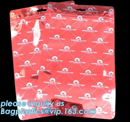 La cremallera metalizada del acondicionamiento de los alimentos del papel de aluminio que laminaba que se colocaba encima del bolso de la bolsa, hoja alineó el soporte encima del bolso de café de 250 g 16*