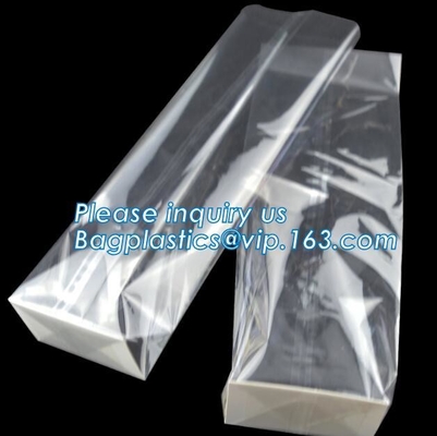 bolso inferior plano del opp del bloque cuadrado de Crystal Clear Cello Bags del polipropileno, packag inferior cuadrado del bagease del bolso del violoncelo del opp del caramelo