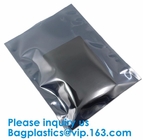 K antiestática plástica de aluminio Esd que protege el bolso de empaquetado electrónico del animal doméstico con la cremallera, bolso conductor negro, bolso de la rejilla