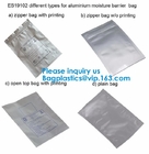 K antiestática plástica de aluminio Esd que protege el bolso de empaquetado electrónico del animal doméstico con la cremallera, bolso conductor negro, bolso de la rejilla