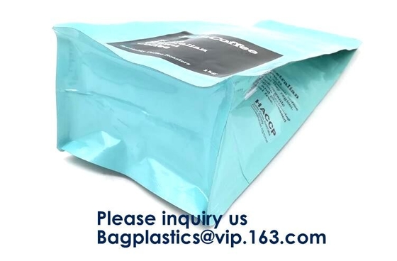 Bolso de café lateral reutilizable del escudete dentro del embalaje del café del papel de aluminio con la válvula, bolso que embala del vacío del papel de aluminio, cremallera