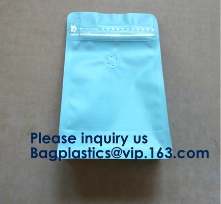 las bolsas amarillas del café del escudete del lado del sellado caliente 250g empaquetan con el café 100g, caja de las bolsas de Matte Coating Foil Flat Bottom de la válvula