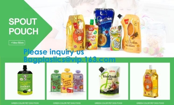 Los bolsos de la bolsa, se levantan los alimentos para niños del bolso, salsas de las sopas, marisco de pescados, comidas listas, pastas del arroz, alimento para animales mojado, productos lácteos, carne