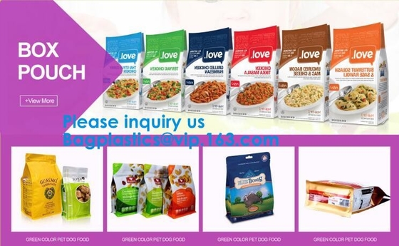 Los bolsos de la bolsa, se levantan los alimentos para niños del bolso, salsas de las sopas, marisco de pescados, comidas listas, pastas del arroz, alimento para animales mojado, productos lácteos, carne