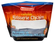 La tienda de delicatessen caliente empaqueta el pollo se levanta el bolso de la bolsa, bolso de empaquetado congelado transparente mate del pollo BOPP/CPP, bolso caliente del pollo