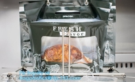 el bolso para el acondicionamiento de los alimentos caliente de la carne asada, bolsos calientes plásticos del pollo del almacenamiento de la comida, empaquetado del pollo frito de la bolsa de la comida empaqueta con VE
