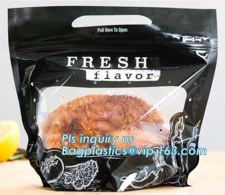 bolso de vacío congelado de empaquetado de nylon del pollo de la carne asada caliente gigante, bolsos calientes del horno del pavo los 25cm*38cm del pollo asado