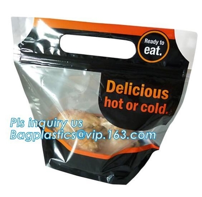 bolso de vacío congelado de empaquetado de nylon del pollo de la carne asada caliente gigante, bolsos calientes del horno del pavo los 25cm*38cm del pollo asado