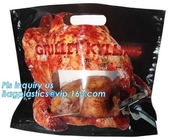 Bolso de empaquetado del pollo asado congelado del vacío del papel de aluminio, bolso de empaquetado con la manija del sacador, bolso del pollo del horno del pollo del ANIMAL DOMÉSTICO