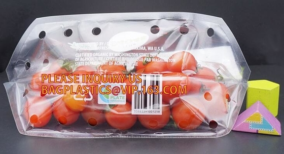 bolso de empaquetado de la fruta para la fresa/la cereza/el arándano, bolso de empaquetado impreso de la categoría alimenticia de la fresa de la cremallera con la cremallera, Rec