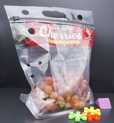 bolso de empaquetado fresco del tomate de cereza, bolso general preservativo de la uva de la fruta fresca, bolso de Cherry Red Lift Sealed Packaging